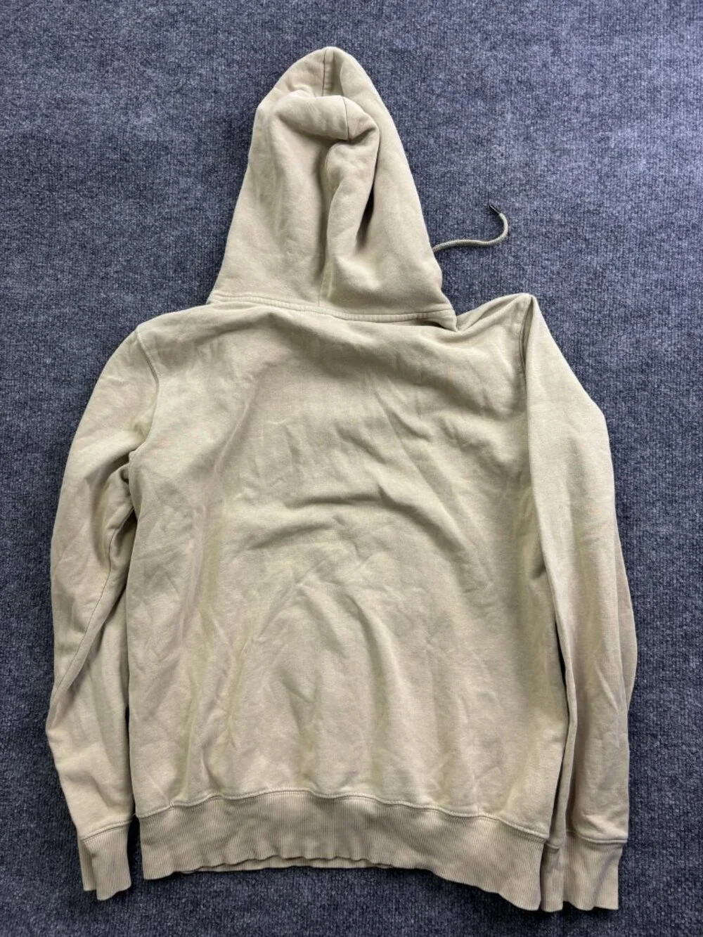 The North Face Hoodie Mens Medium Beige Pullover Fleece Sweatshirt Logo Graphic‎